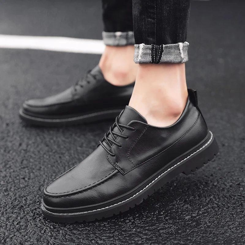 Новинка мужские оксфорды в деловом стиле черные коричневые свадебные туфли с