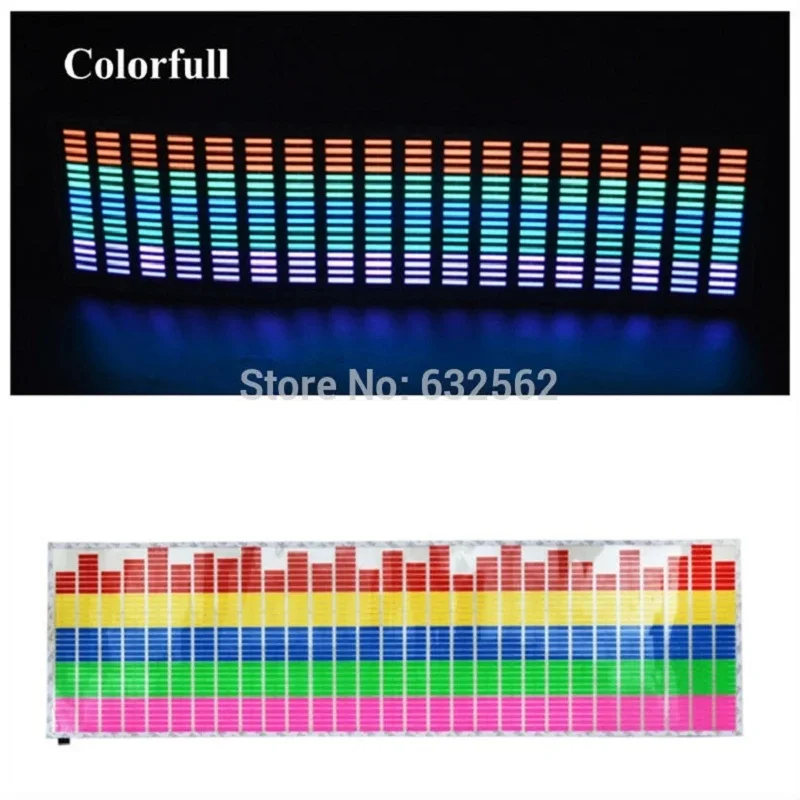 

70*16cm Music Rhythm Led EL Equalizer Light Car Music Sticker Red Green Yellow Blue Purple Pink Colorful Equalizer 3D Flash