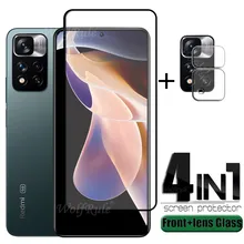 4-in-1 For Xiaomi Redmi Note 11 Pro Glass For Redmi Note 11 Pro 9H Film Screen Protector For Redmi Note 9 10 11 Pro Lens Glass