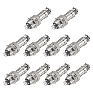10Set GX12 12mm 6 Pin 5A 300V Aviation Circular Connector Waterproof Male Socket Female Plug Panel Metal Wire Connector