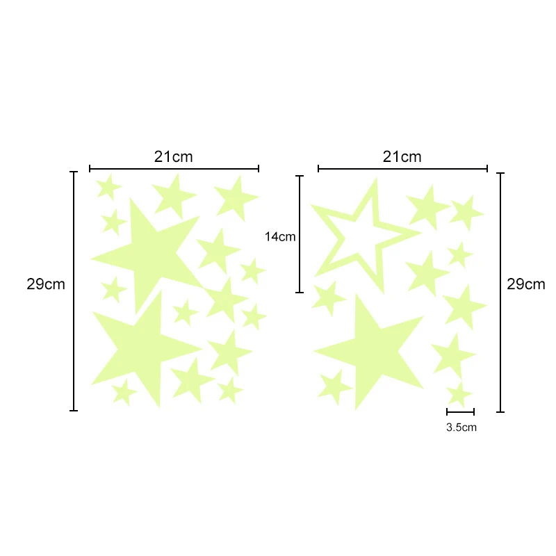 

435 Uds brillo en la oscuridad Luna luminosa estrella Dot pegatinas de pared fluorescente pegatinas ambiental decora