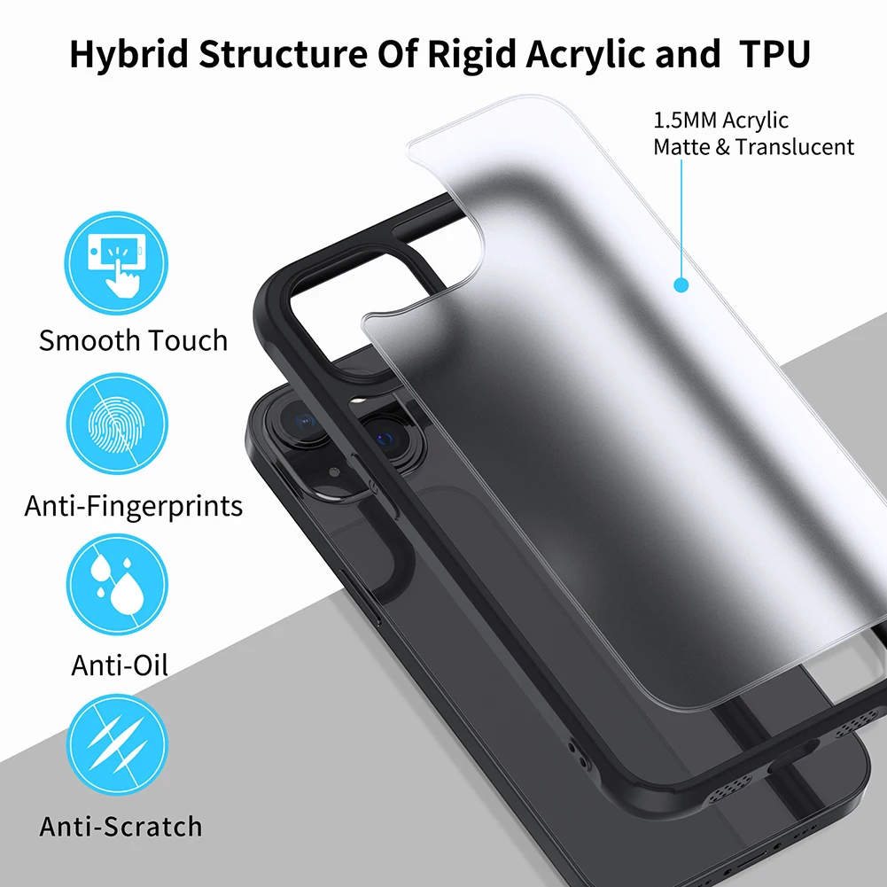 

Matte Soft TPU Smart Phone Protective Cover Customized for iPhone 13 Shockproof Anti-fall Mobile Phone Case Shell