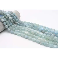 12x16mm aa natural faceted aquamarine irregular oval stone beads for diy necklace bracelet jewelry making 15 free delivery