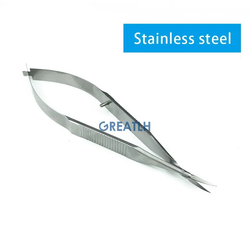 

115 мм, нержавеющая сталь, ветеринарные, офтальмологические, трабекулярные ножницы для экспериментов с животными, сосудистые ножницы, офталь...