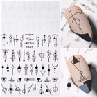 Переводные 3D-Наклейки для ногтей, черно-белые, геометрические, самоклеящиеся