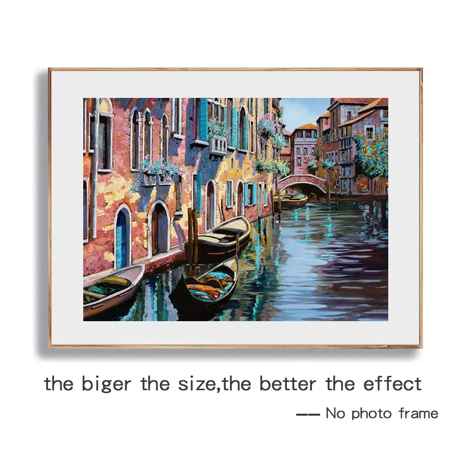 

5D DIY Cross Stitch Mosaic Full round Diamond Painting Venice Gift Diamond Embroidery Landscape Needlework Decor Home
