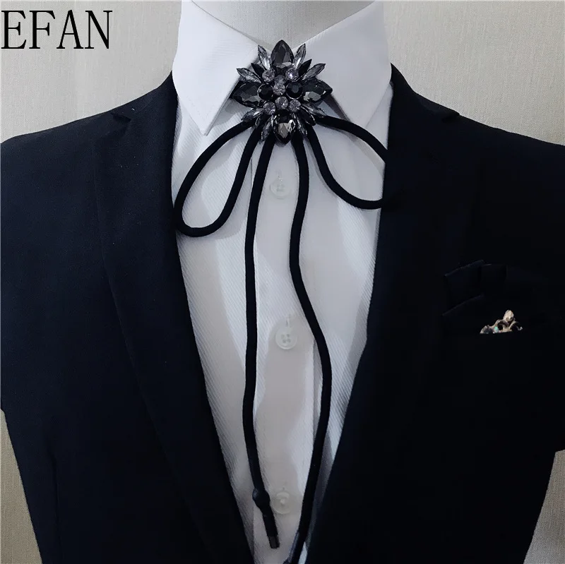 Мужской модный ковбойский галстук аксессуары для мужчин серебристый бабочка из