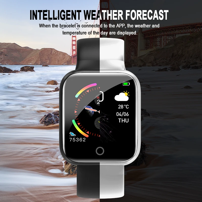 

Women Men Smart Watch Bluetooth Fitness Tracker Pedometer Life Waterproof Bracelet Heart Rate Blood Pressure Smart Band I5