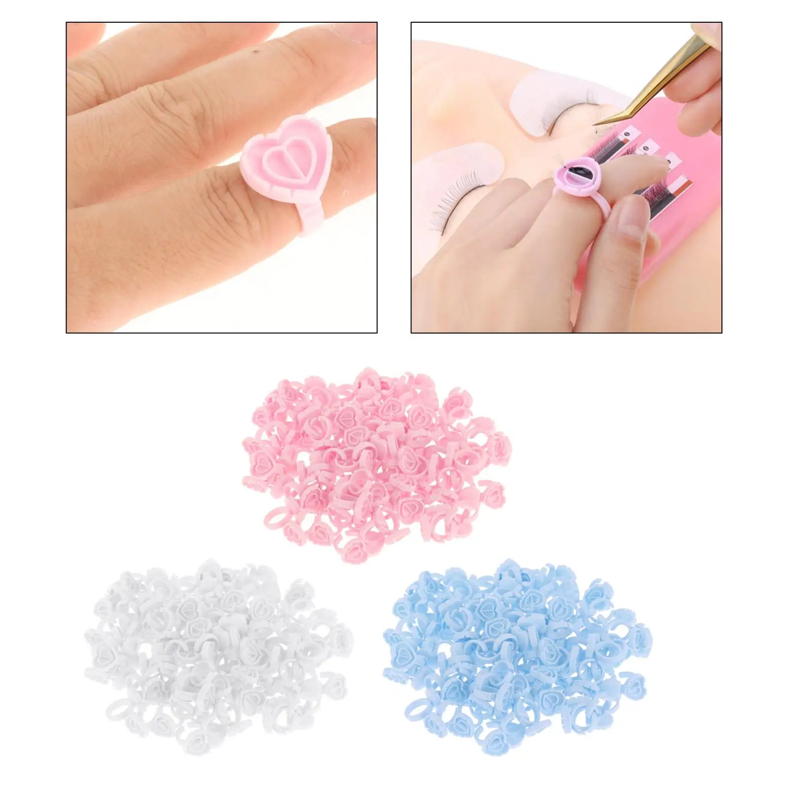 

100PCS Disposable Eyelash Glue Fan Cup Rings Holder Container Tattoo Pigment Eyelash Extension Tools Lash Supplies