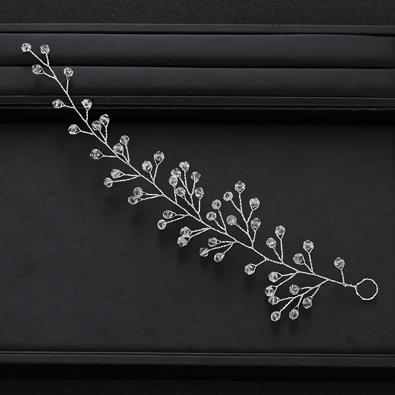 Свадебные аксессуары для волос с кристаллами серебристого цвета тиара невесты