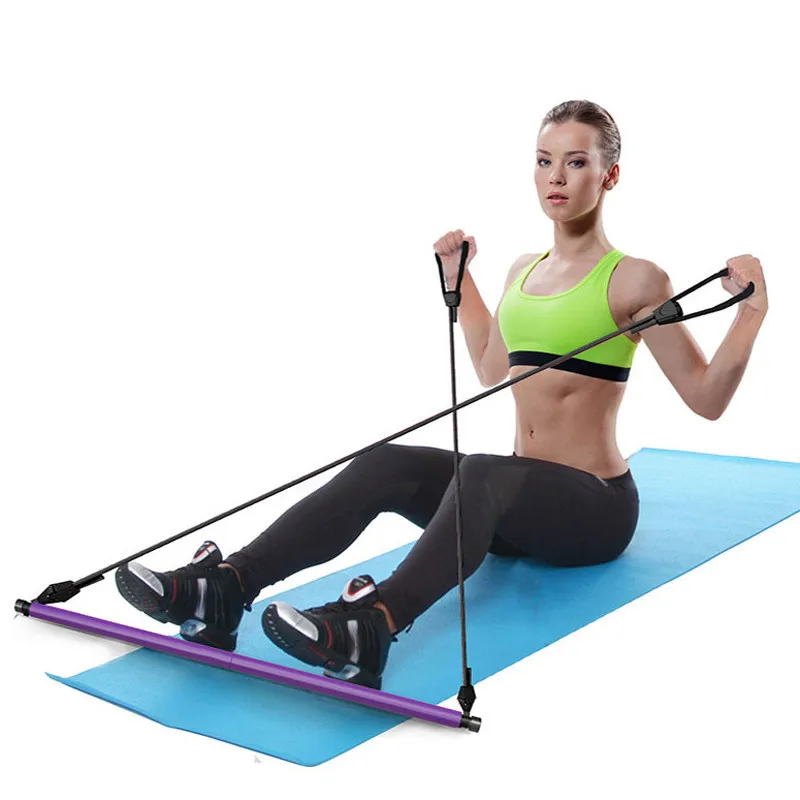 Fitness Multi-functional Yoga Pull Rods Portable Gym Pilates Bar Resistance Band Trainer Stick Workout | Спорт и развлечения
