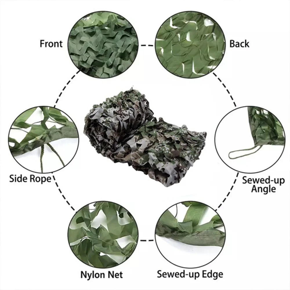 

Lightweight Camouflage Net Durable Waterproof Mesh for Sunshade Decoration Hunting Blind Shooting Camping Photography Jungle