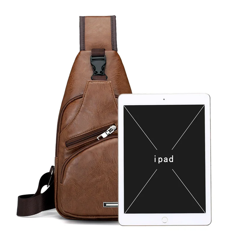 

2021 Summer Short-Distance Men's Business Chest Bag Travel Shoulder Bag Leisure Anti-Theft Chest Bag USB Charging Messenger Bag