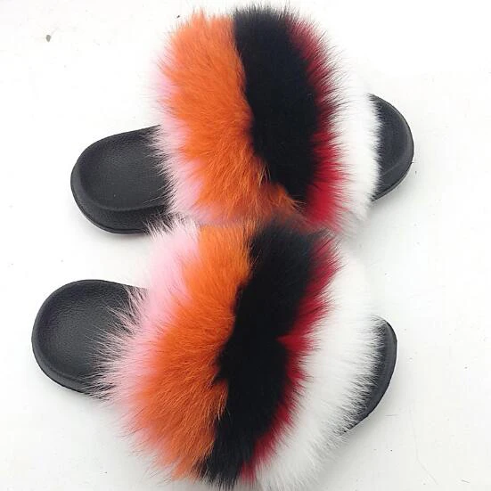

Ladies Summer Fashion Fur Slippers Fluffy Sandals Fox Fur Slides Luxury Slides Cute Fur Slippers Women Party Shoes Fur Slides
