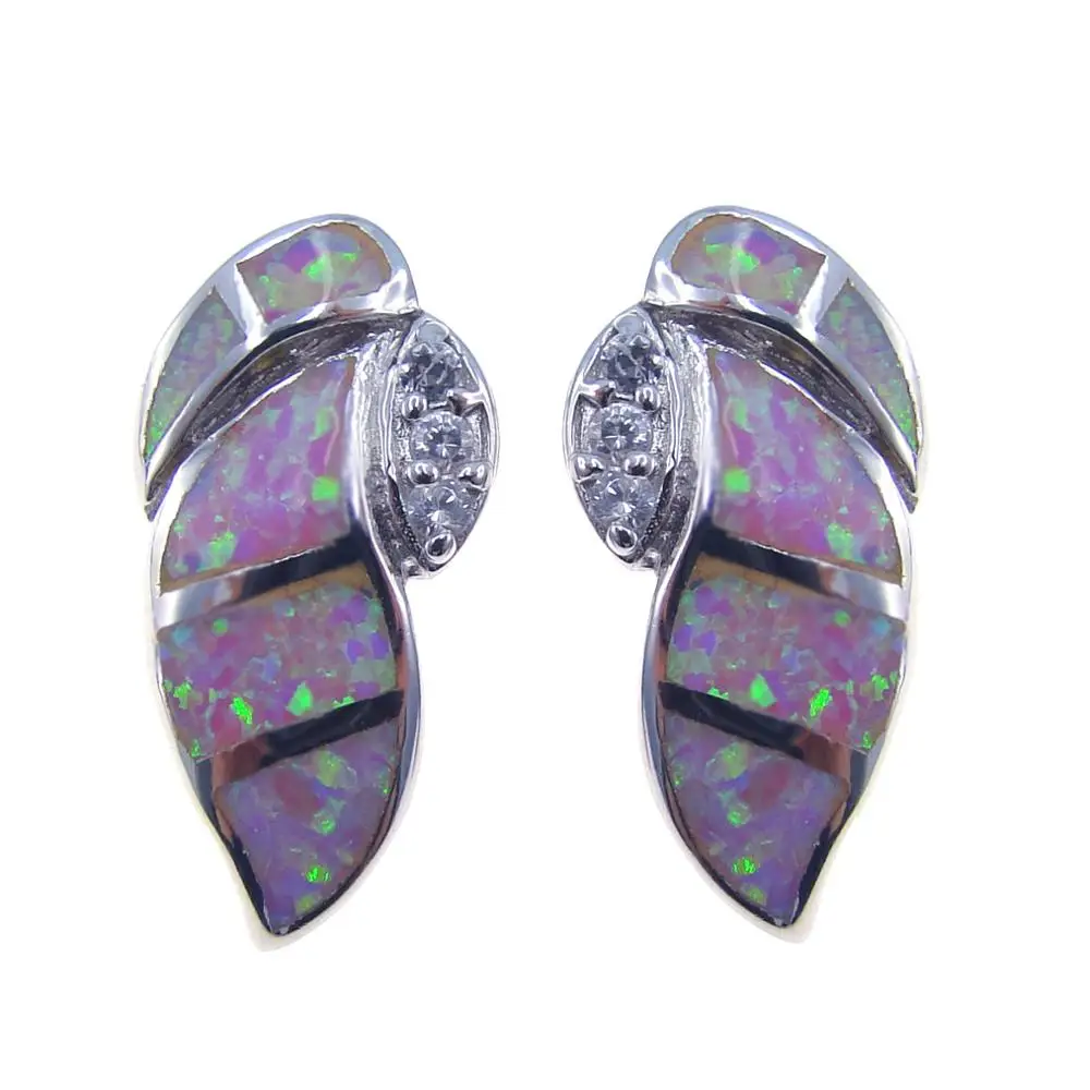 

Beautiful Fire Opal Earrings 925 Sterling Silver Pink Fire Opal Women's Stud Earrings For Gfit / Party / Engagemet / Birthday