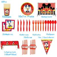 disney mickey mouse birthday party supplies disposable tableware red theme baby shower party decoration for boys plates cups
