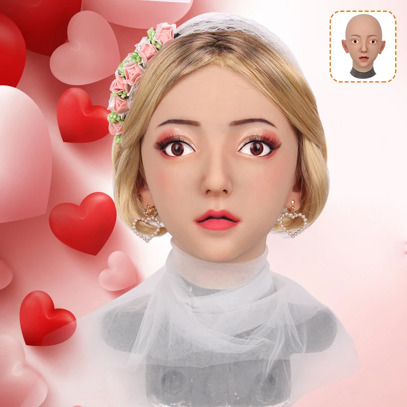 Силиконовая Реалистичная женская маска на голову для Хэллоуина танцев