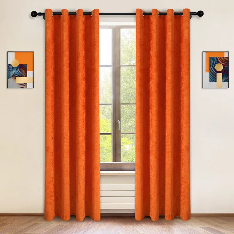 

Modern Living Room Curtains for Bedroom Orange Curtain Window Treatment Thermal Drapes Curtain Decoration