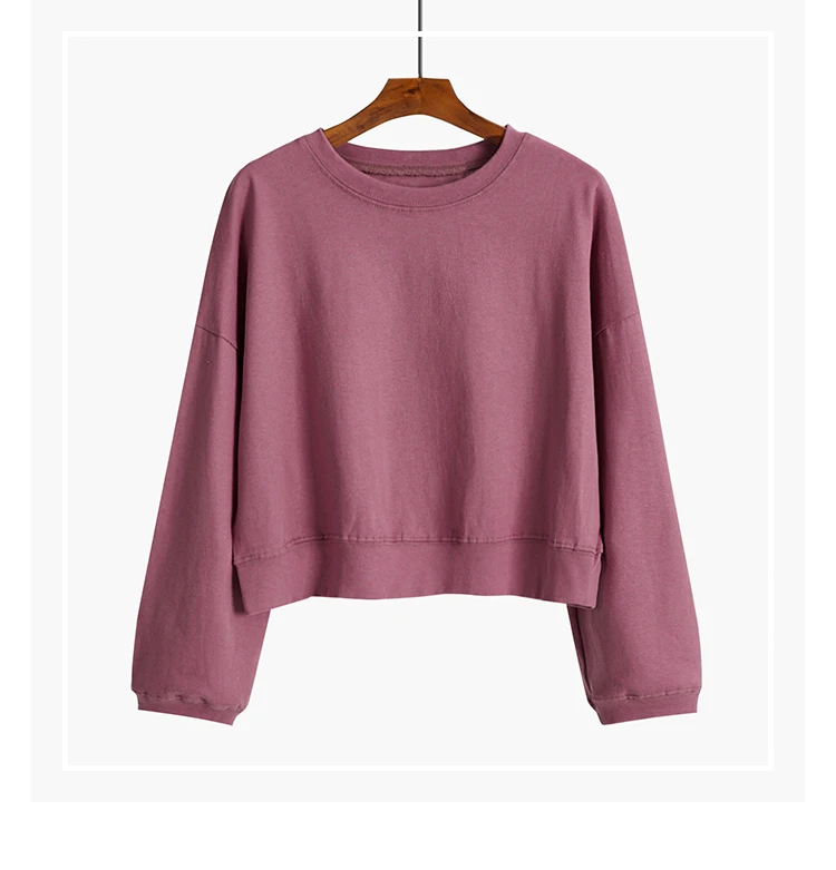 Толстовка женская с круглым вырезом и длинным рукавом 9 цветов | Женская одежда