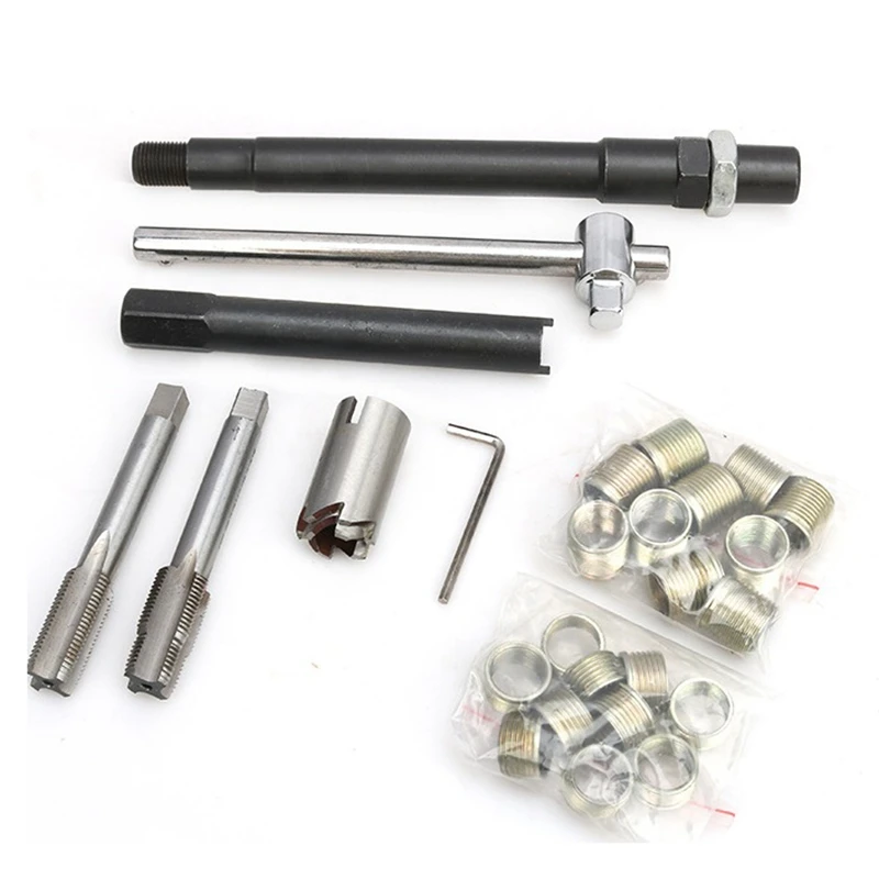 Spark Plug Thread Repair Rethreading Set 14Mm Metric - Tool Kit Comprehensive Taps Inserts | Обустройство дома