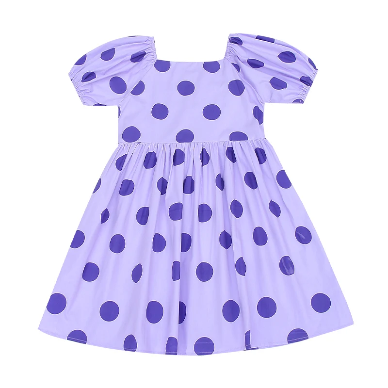 

Tz Boutique 2021 Summer New Big Polka Dot Dress 4 To 12 Years Old Girls Personality Two-color Cotton Cute Princess Dress