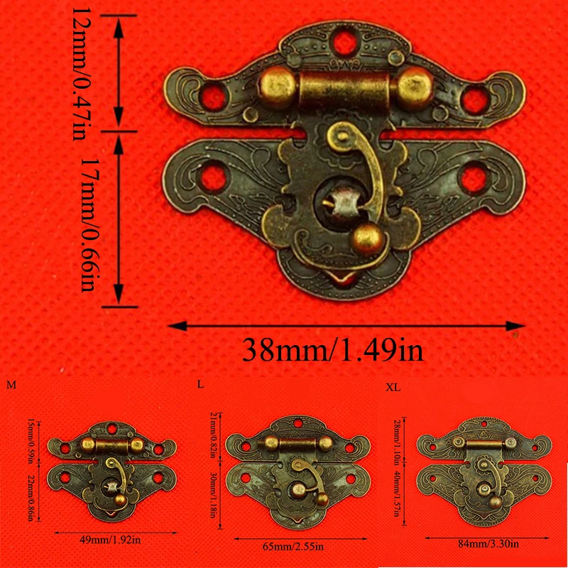 1 античный латунный Деревянный чехол с застежкой в винтажном стиле декоративные