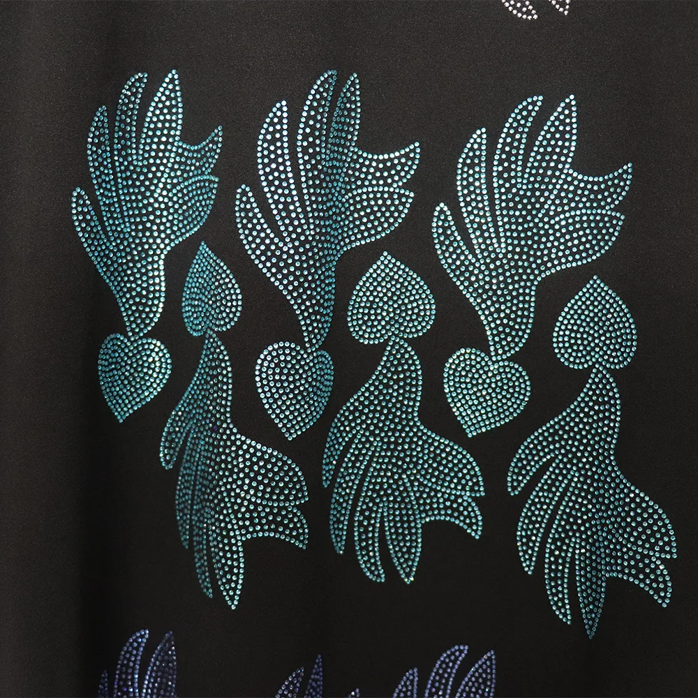 

Lugentolo Women Maxi Dress Loose Fashion Print Elastic Sequins Long Sleee O-Neck Summer New Casual Womens Long Dress