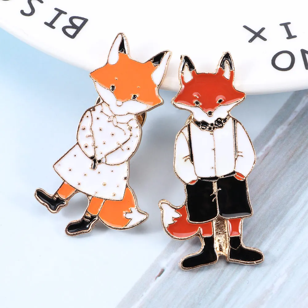 1 шт. мультфильм животных эмалевая брошь пара бейджи пин шляпка рюкзака заколка