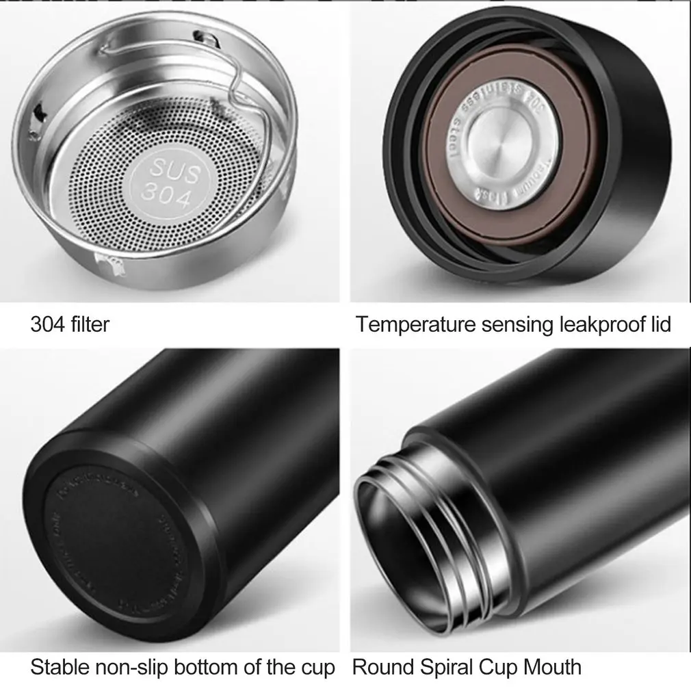 Умная чашка Нержавеющая сталь светодиодный цифровой Смарт вакуумная кружка