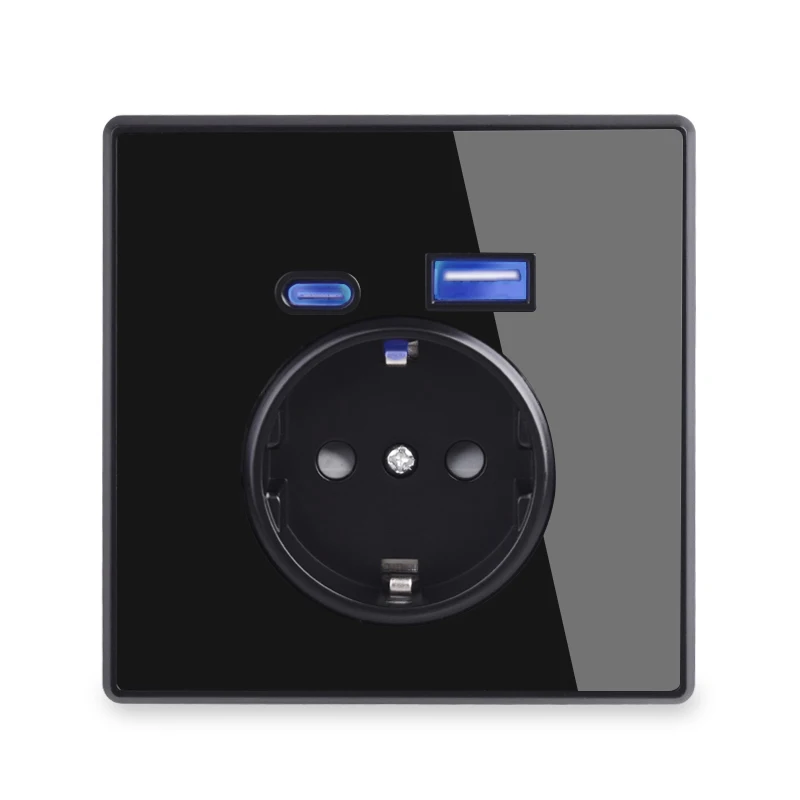 Розетка WEKPOBA с интерфейсом Type-C настенная розетка из поликарбоната/акриловой