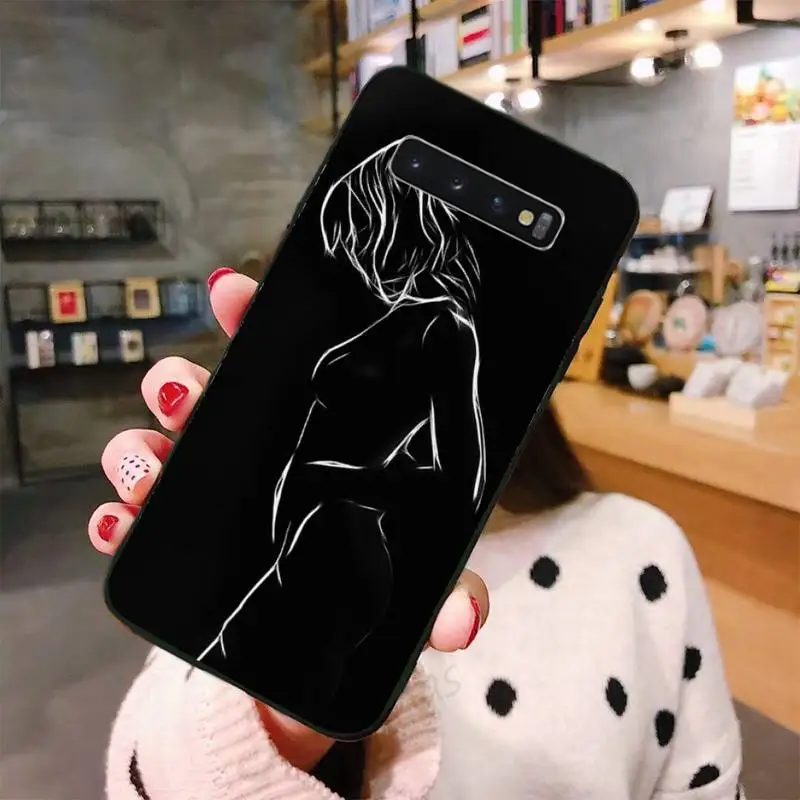 

Art stick figure sexy woman Phone Case For Samsung A50 A51 A71 A20E A20S S10 S20 S21 S30 Plus ultra 5G M11 funda shell