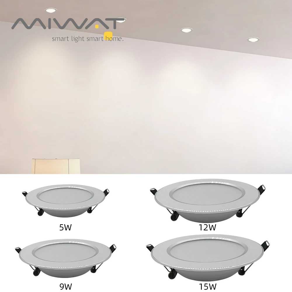 Встраиваемый круглый светодиодный потолочный светильник 5 Вт 9 12 15 220 В