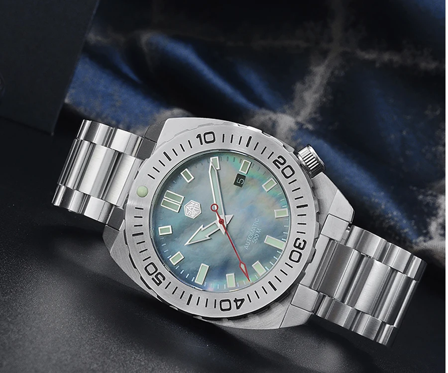 Мужские часы Lugyou San Martin Deep Sea Diver, автоматический Сапфир, водонепроницаемость 500 м, светящаяся нержавеющая сталь, ограниченная серия