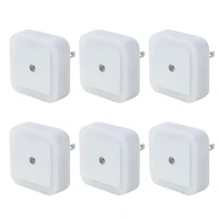 6pcslot energy saving automatic light sensing switch led plug in night light for bedroom bathroom toilet stairs kitchen hallway