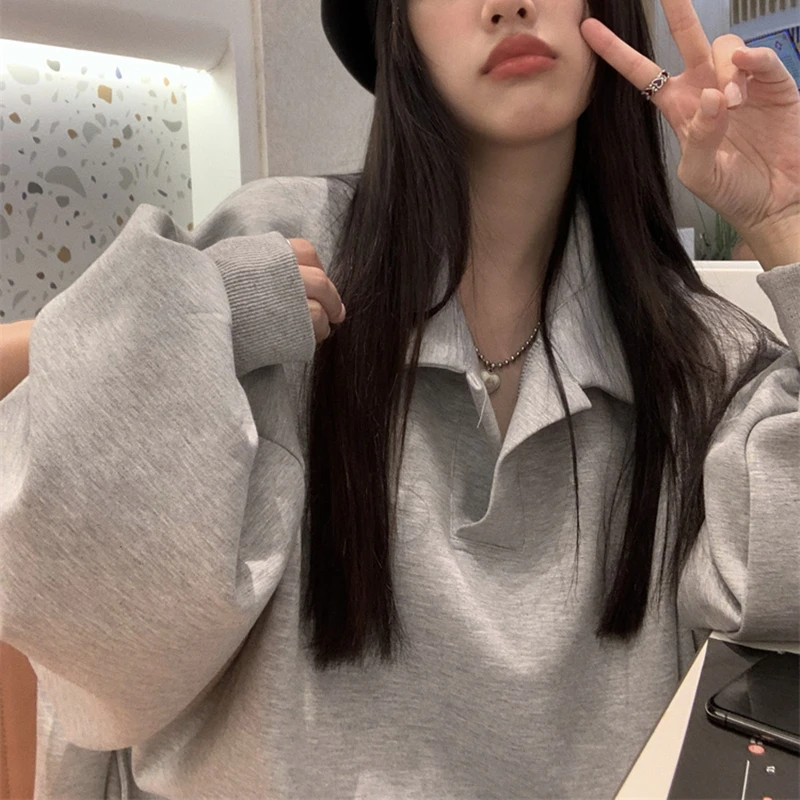 Женские повседневные однотонные свитера с длинным рукавом свободные женские