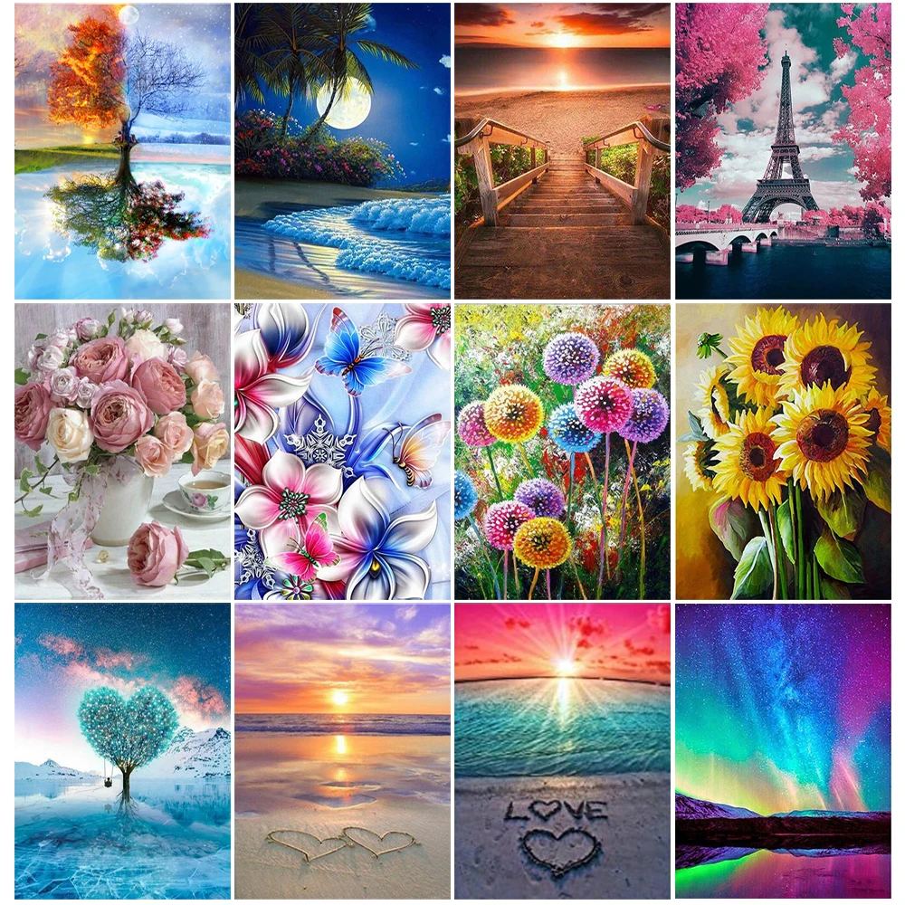 

5D DIY diamond painting animal cat full circle rhinestone embroidery beach landscape mosaic mosaic picture home decoration