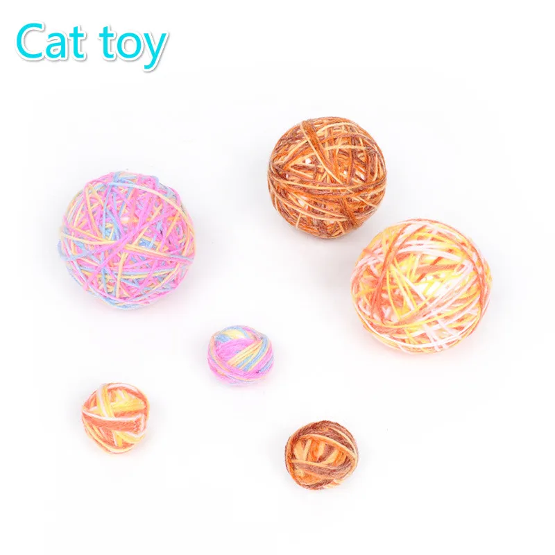 Популярный игрушечный мяч для кошек искусственный шерстяной шар забавная