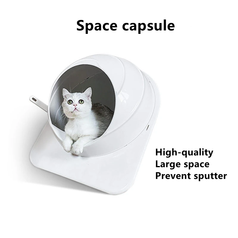 

Space Capsule Pet Cat Litter Box Large Fully Enclosed Cat Toilet Cat Potty Large Space Cat Litter Box Cat Supplies