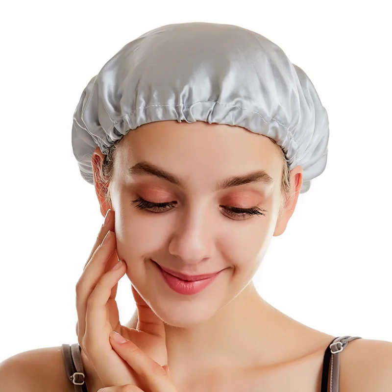 Satin Printed Wide Brim Headband Nightcap Home Silk Nightcap Hair Bonnets Silk Bonnets Silk Sleep Cap