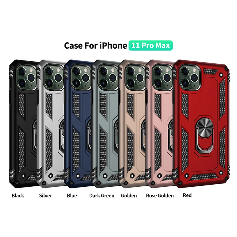 OTAO Shockproof Armor Case For iPhone 11 Pro Max X XS XR Metal Ring Holder 8 7 6 6S Plus Car Magnetic Cover | Мобильные телефоны и