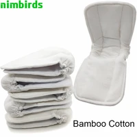 5 pcs reusable bamboo cotton insert baby charcoal cloth diaper mat nappy inserts changing liners diaper cover insert wholesale