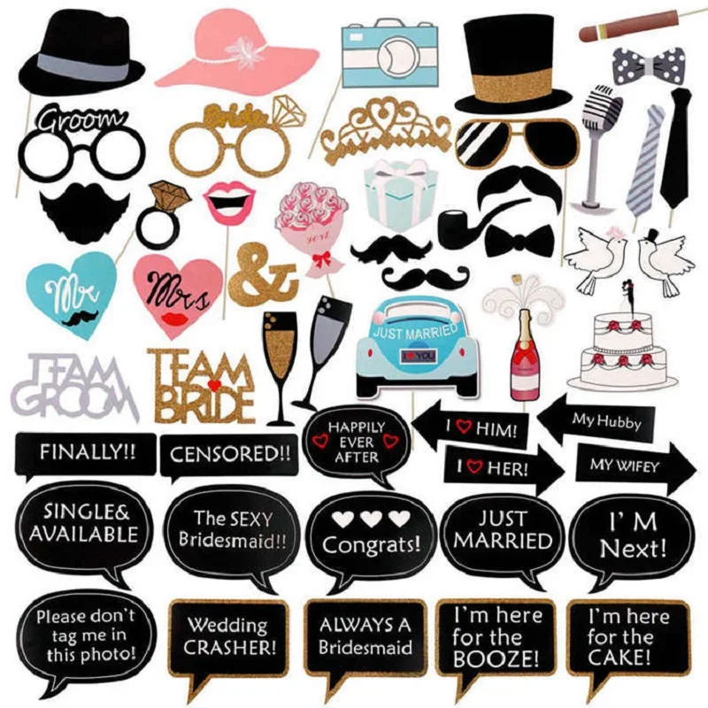 Mr. Mrs Just source Fun Фото стенд реквизит невесты жениха Свадебные украшения фотостудия