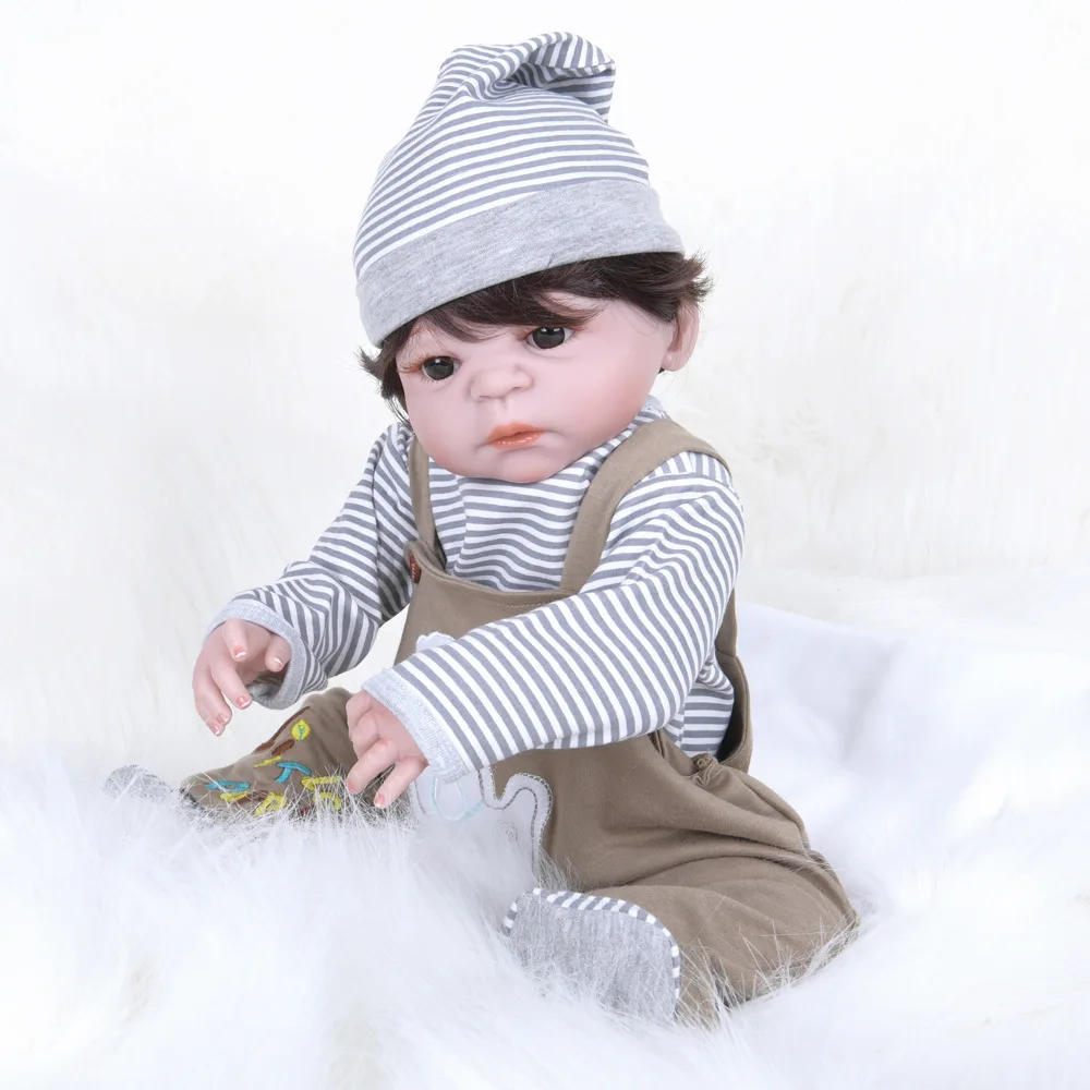 Кукла реборн мягкая виниловая ручной работы 55 см 22 дюйма|Игровые фигурки и