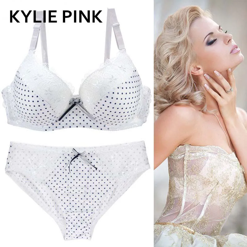 KYLIE розовый женский плюс размер сексуальный бюстгальтер и трусики наборы пуш ап