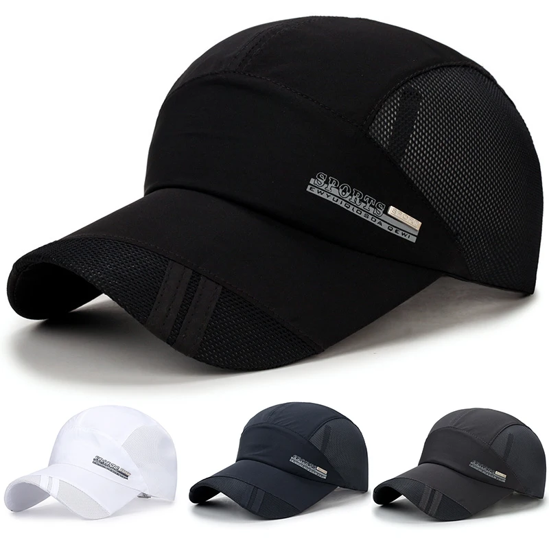 

Summer Men Women Quick Drying Baseball Cap Outdoor Sport Mesh Cool Sun Visor Hats Solid Color Snapback Dad Hat Gorras Casquette