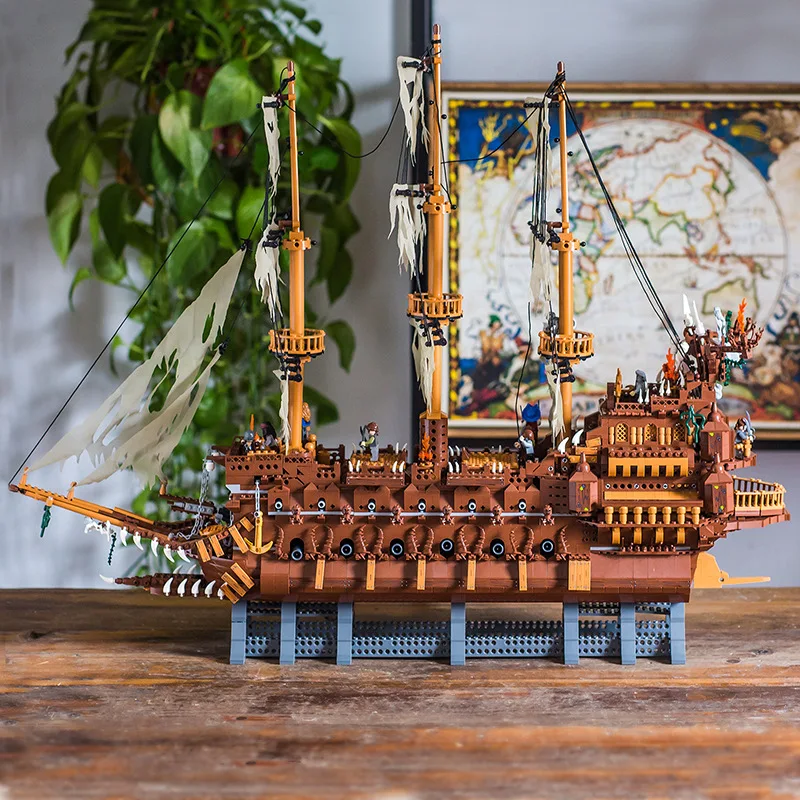 2020 новейшие 3652 шт Flyings The Nether Land 16016 кирпичи пиратский корабль MOC Пираты лодки