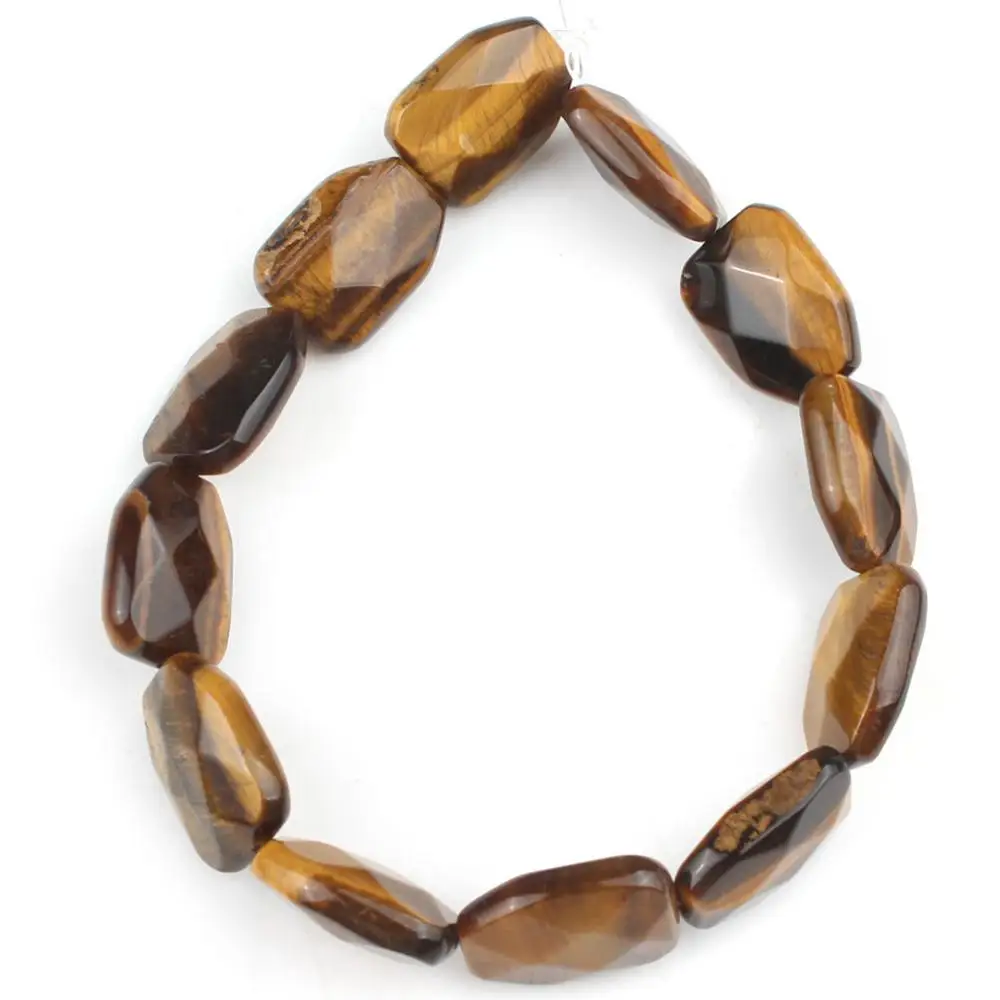 Yellow Tiger Eye 12*16 мм граненые бусины натуральная бирюза унакит Индия Агаты кварцевые бусины из нефрита для самостоятельного изготовления ювелирных изделий серьги шпильки браслет 7,5'' - Цвет: Yellow Tiger Eye