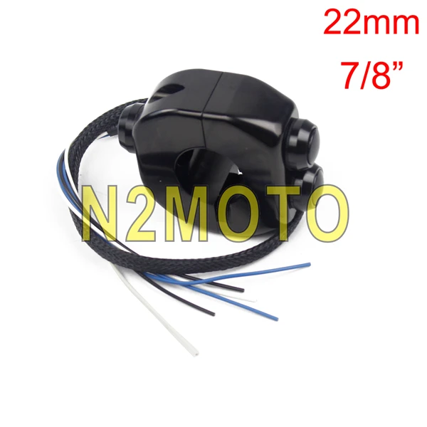 22mm black 14 цветов " 7/8" Руль M-коробкой многопозиционного переключателя 22/25 мм рукоятка переключатели Управление для Harley Bobber Chopper Cafe Racer - Цвет: 22mm black