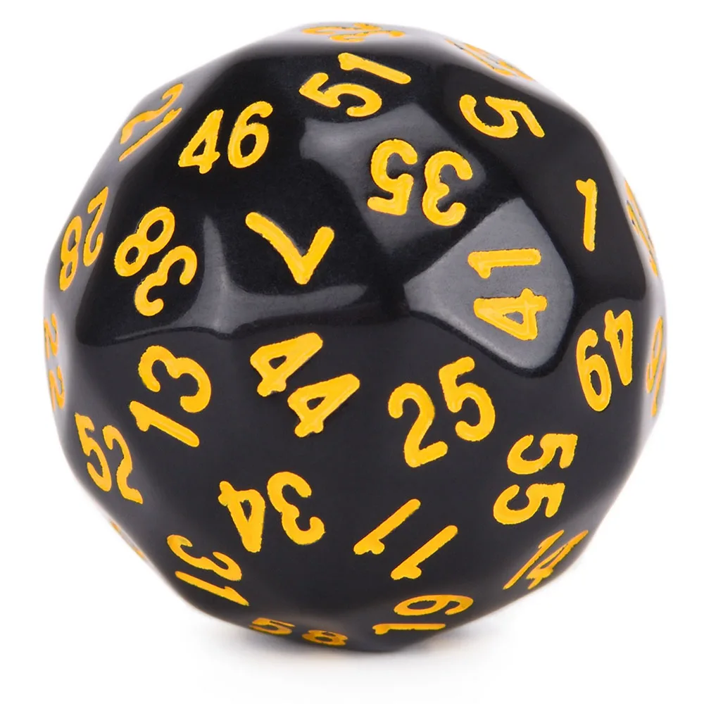 Black w Yellow Ink Непрозрачные D60 двухсторонние многогранные кости для подземелья и драконов TTRPGs MTG и для изучения математики - Цвет: Black w Yellow Ink