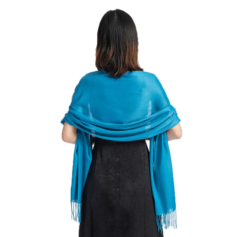 Женский шарф шаль женская тонкая вечерняя свадебная однотонная кисточка